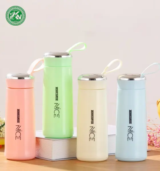 Bình Nước Thủy Tinh 2 Lớp chữ NICE Cách Nhiệt Thời Trang
