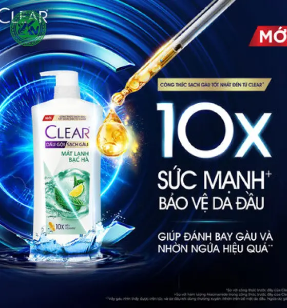 Dầu Gội Clear Sạch Gàu Mát Lạnh Bạc Hà
