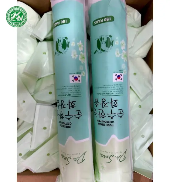 Dr.Sera bông tẩy trang tròn 100% cotton cao cấp 150pcs Pure snow cotton pad