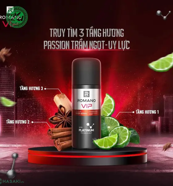 Xịt Khử Mùi Romano Vip Hương Passion 150ml