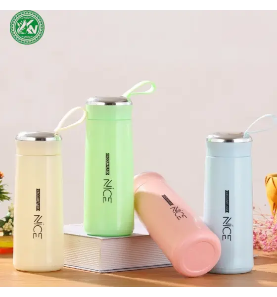 Bình Nước Thủy Tinh 2 Lớp chữ NICE Cách Nhiệt Thời Trang