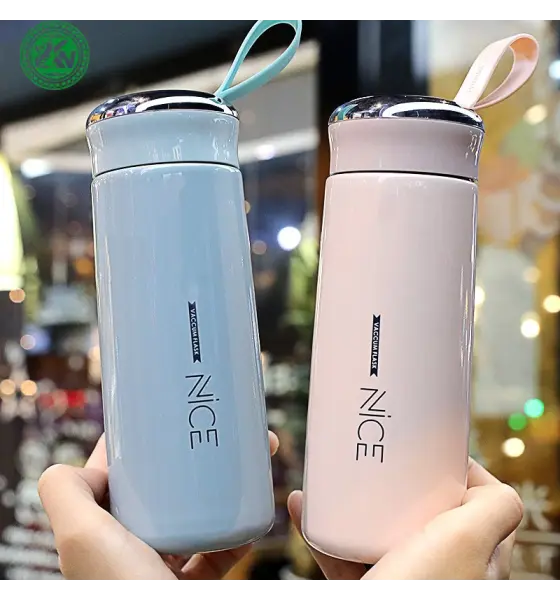Bình Nước Thủy Tinh 2 Lớp chữ NICE Cách Nhiệt Thời Trang