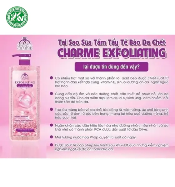 Sữa Tắm Tẩy Tế Bào Da Chết Charme Exfoliating