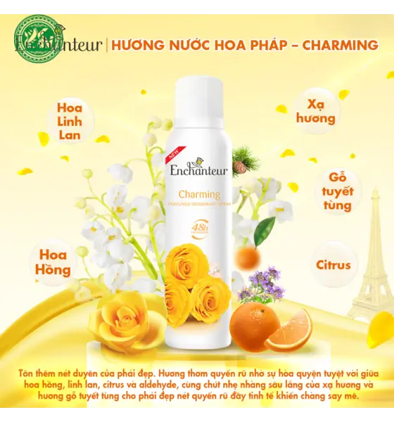 Xịt khử mùi nữ hương nước hoa Enchanteur