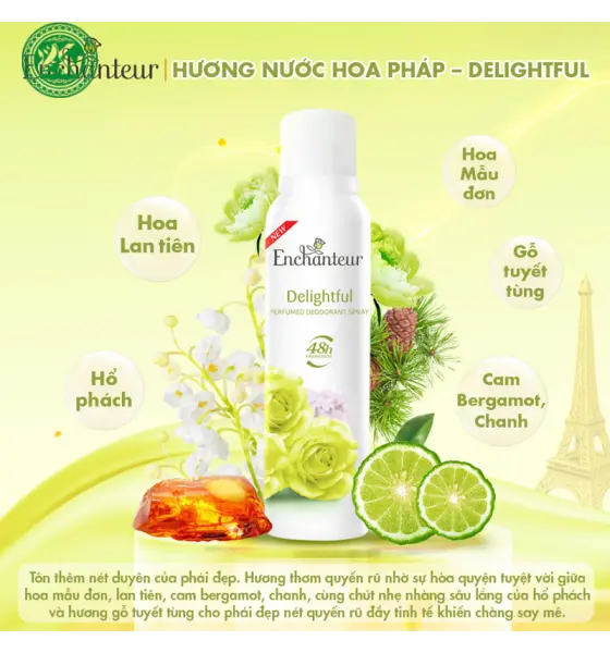 Xịt khử mùi nữ hương nước hoa Enchanteur