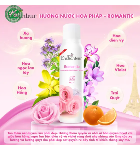 Xịt khử mùi nữ hương nước hoa Enchanteur